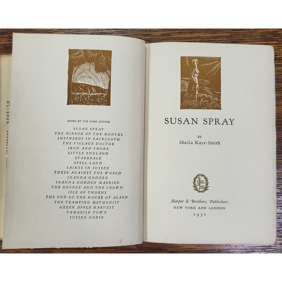 Susan Spray Sheila Kaye-Smith 1931 HC w/ DJ Harper & Brothers Vintage Novel - Picture 4 of 10
